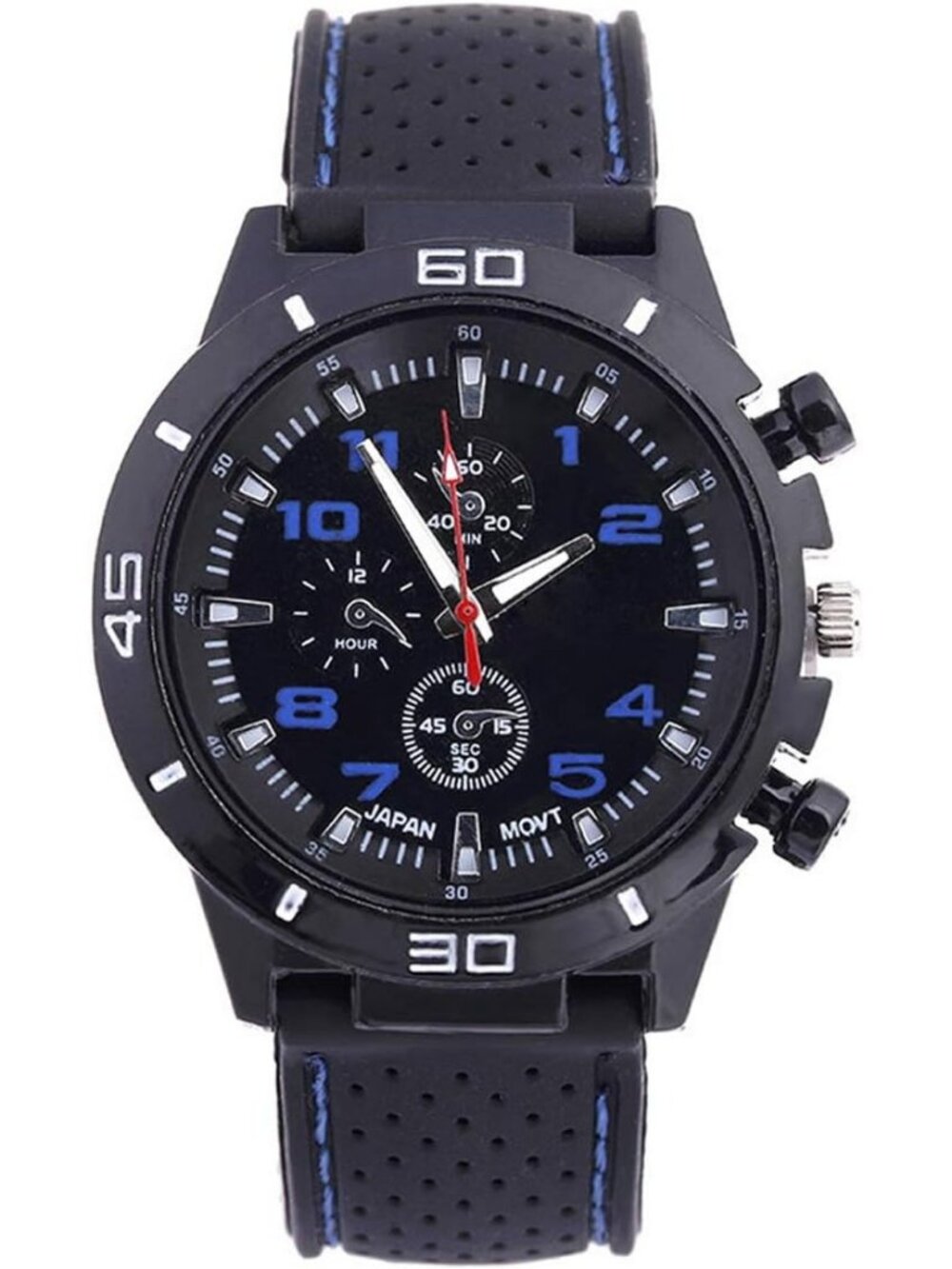 Men's All Blue Analog Quartz GT Racer Sport Military Pilot Aviator Classic Watch
